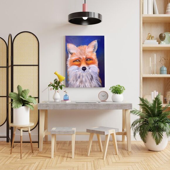 Red Fox Original Oil Painting 12x16 inches Wildlife Fine Art Portrait Hand Paint - Picture 6 of 10